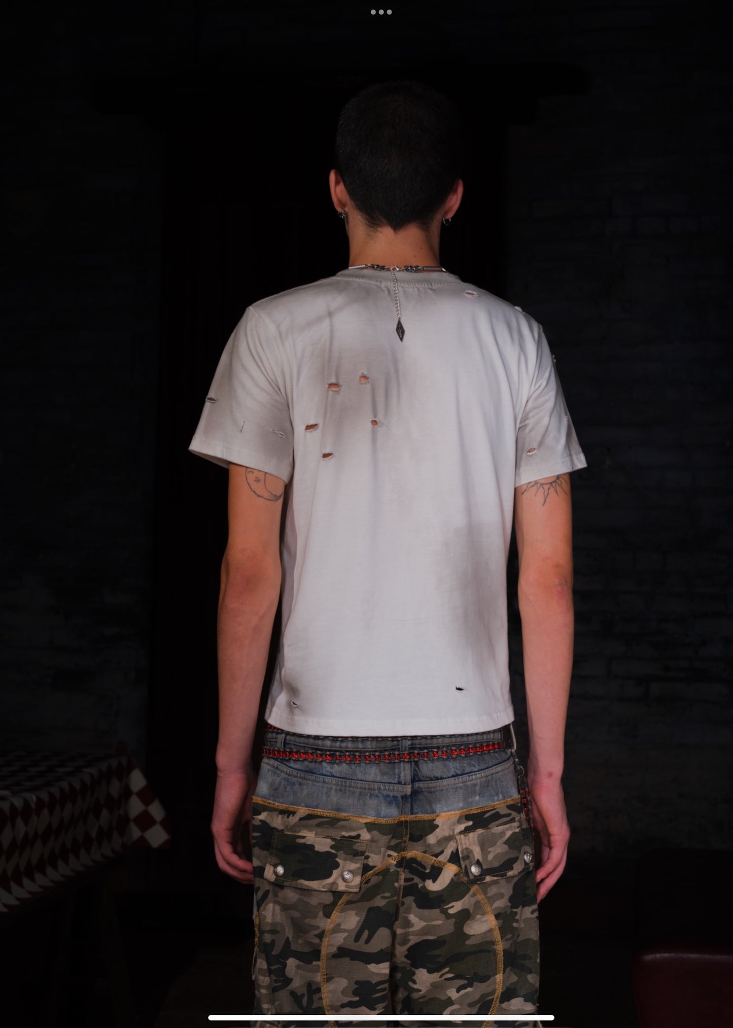 LE LOSANGE SKELETON TEE WHITE