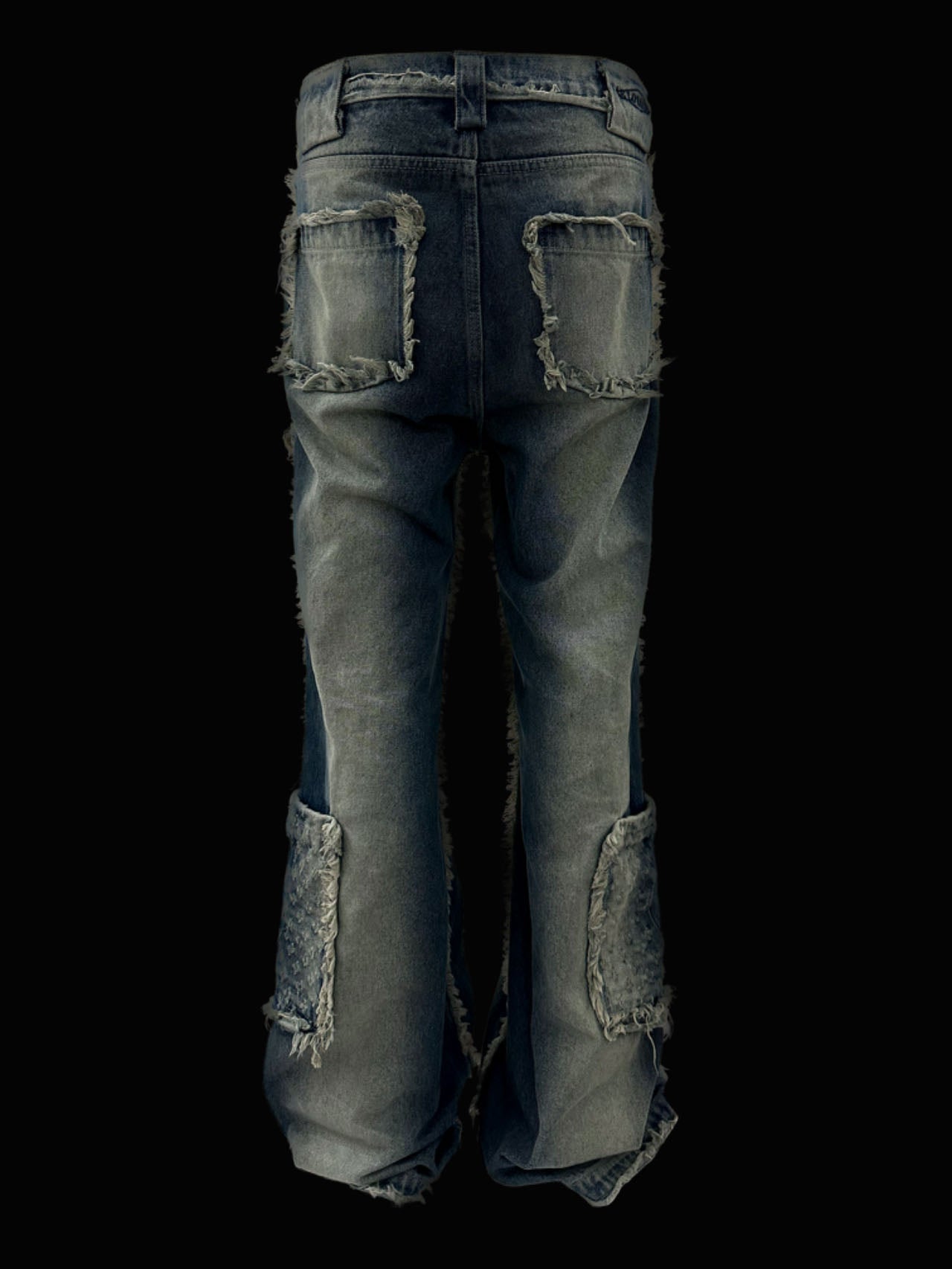 WASH FLARED DENIM BLUE