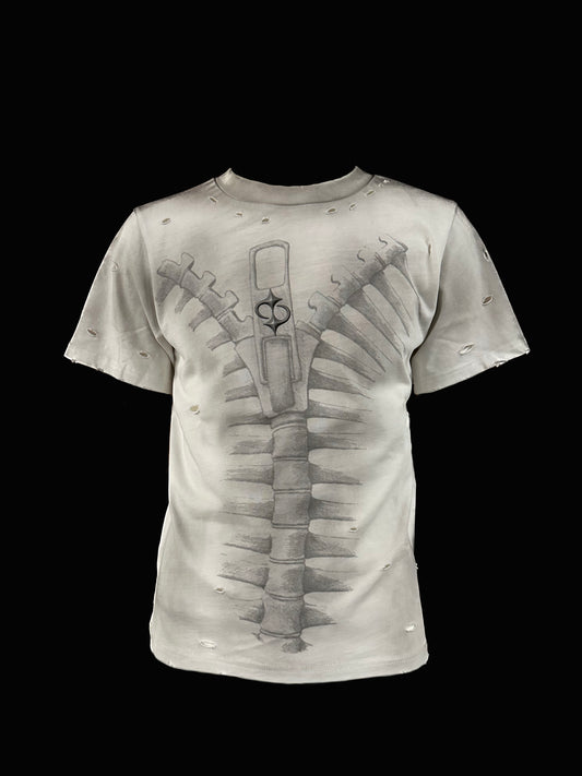 LE LOSANGE SKELETON TEE WHITE